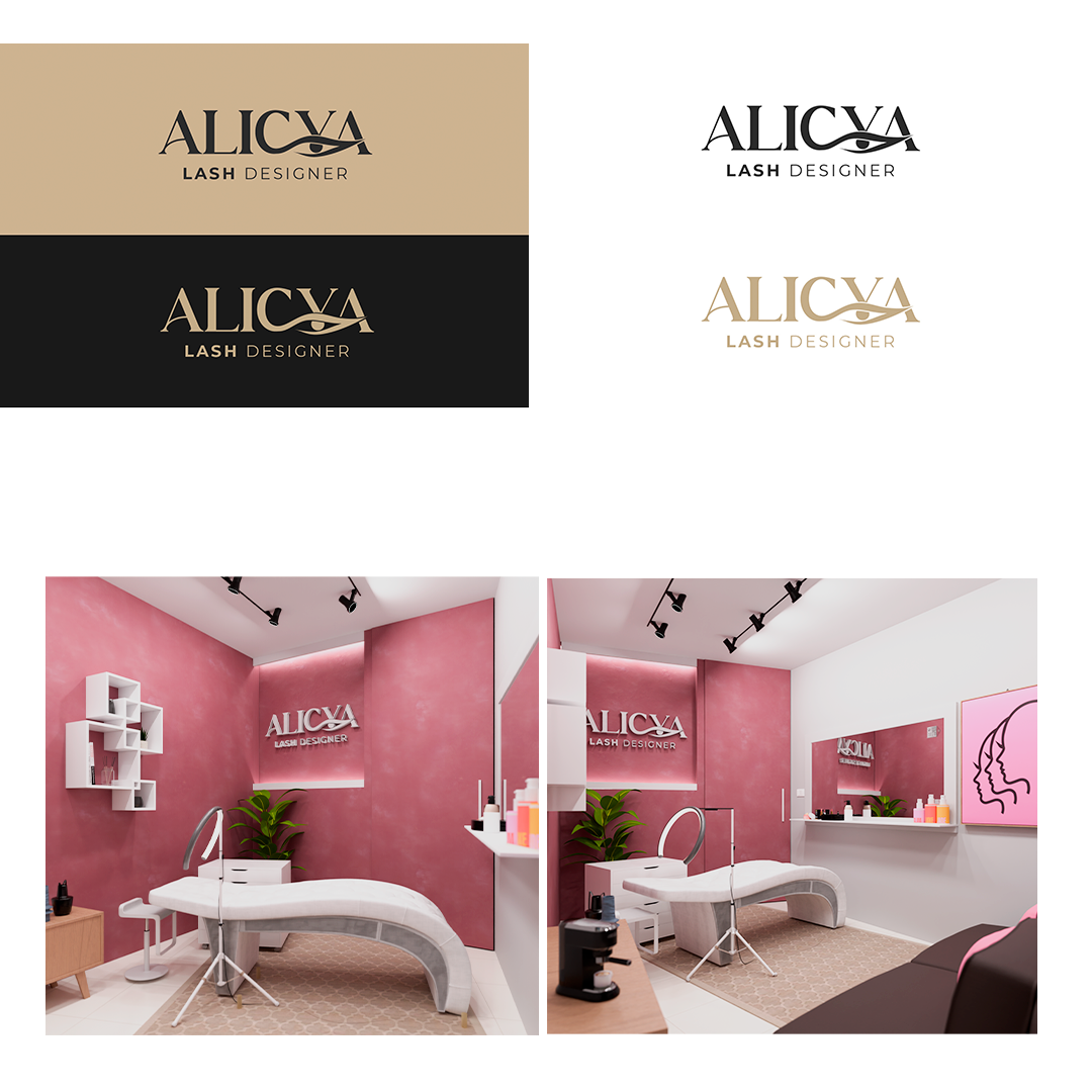 Identidade visual criada pela Kav para Alicya Lash Designer