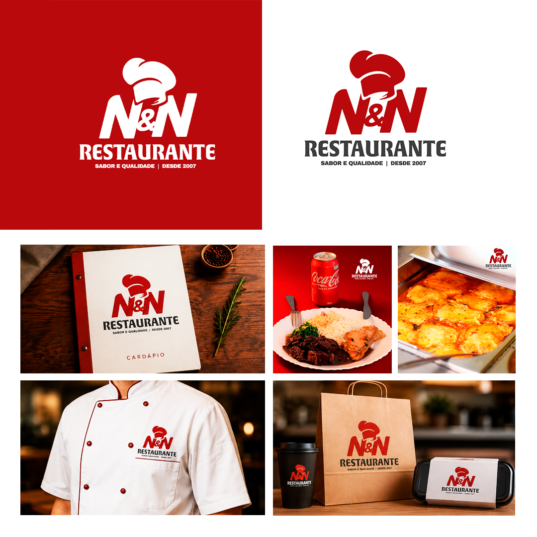 Identidade visual criada pela Kav para N&N Restaurante